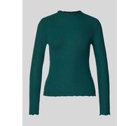 ONLY Slim Fit Langarmshirt mit Viskose-Anteil Modell 'EMMA' in Dunkelgruen, Größe XS