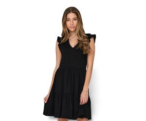 ONLY Sommerkleid May in Schwarz mit Rüschen L Regular Fit