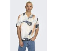Only & Sons - Bekleidung ONSDASH LIFE REG DIG AOP SS RESORT SHIRT - beige - Größe XL