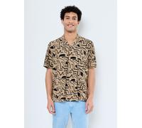 ONLY & SONS Regular Fit Freizeithemd mit Strukturmuster Modell 'KARI' in Beige, Größe L