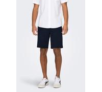 Chinoshorts ONLY & SONS "ONSMARK 0209 MELANGE SHORTS NOOS" Gr. XL, N-Gr, blau (dress blues) Herren Hosen (85553044-XL) dress blues