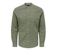 Only & Sons Herren Freizeit Hemd ONSCAIDEN SOLID - Slim Fit XS S M L XL XXL, Größe:M, Farbe:Swamp 22019173
