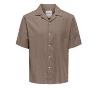 ONLY & SONS Hemd "Dilem" in Hellbraun - Größe M | Herren Plussize