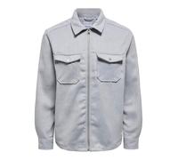 ONLY & SONS Hemdjacke in Hellgrau - Größe S | Herren Plussize