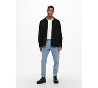 ONLY & SONS Hemdjacke "Newkodyl" in Schwarz - Größe L | Herren Plussize
