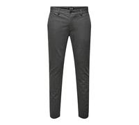 ONLY & SONS Herren Chino Hose ONSMARK 2911 - Slim Fit - Schwarz W28-W38 Stretch, Größe:34W / 32L, Farbe:Black 22022911