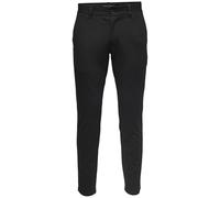 Chinos ONLY & SONS "ONSMARK SLIM GW 0209 PANT NOOS", Herren, Gr. 31, Länge 34, schwarz, Web, Obermaterial: 76% Polyester, 20% Viskose, 4% Elasthan, unifarben, schmal normal, Hosen (67559219-31) schwar