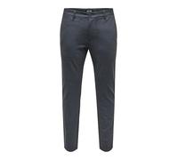 ONLY & SONS Herren Chino Hose ONSMARK Slim Check 9887 - Slim Fit - Stretch, Größe:34W / 34L, Farbe:Dress Blues 22019887