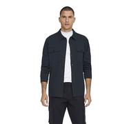 Langarmhemd ONLY & SONS "ONSNEWKODYL OVERSHIRT SWEAT NOOS" Gr. S, N-Gr, blau (dark navy) Herren Hemden (93615514-S) dark navy