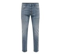 Slim-fit-Jeans ONLY & SONS "OS ONSLOOM SLIM BLUE GREY 40" Gr. 28, Länge 30, blau (dark blue denim) Herren Jeans (10224631-28) dark blue denim