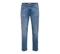 Straight-Jeans ONLY & SONS "ONSWEFT REG. MBD 5094 TAI DNM NOOS", Herren, Gr. 36, Länge 34, light grau denim, Denim/Jeans, Obermaterial: 98% Baumwolle, 2% Elasthan, regular fit lang, Jeans Straight-Jea