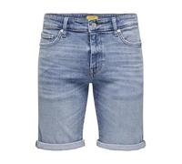 ONLY & SONS Herren Jeans Shorts ONSPly Denim Bermuda mit Aufschlag 22028772 Medium Blue Denim XL