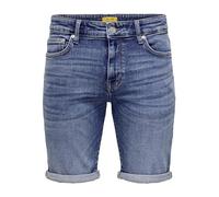 ONLY & SONS Herren Jeans Shorts ONSPly Denim Bermuda mit Aufschlag 22028773 Dark Blue Denim L