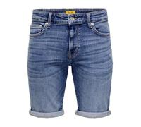 ONLY & SONS Herren Jeans Shorts ONSPly Denim Bermuda mit Aufschlag 22028773 Dark Blue Denim XL