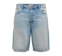Jeansshorts ONLY & SONS "ONSFADE MB TINT 9085 TAI DNM SHORTS NOOS", Herren, Gr. XL, N-Gr, medium blau denim, Denim/Jeans, Obermaterial: 100% Baumwolle, Abriebeffekte, loose fit knielang, Jeans Jeanssh