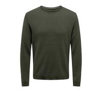 ONLY & SONS Herren Lässiger Pullover Feinstrick Design Longsleeve Sweater Gepunktet ONSTAPA, Farben:Grün, Größe Pullover:L