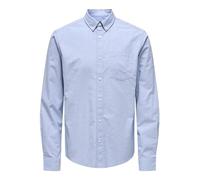 Only & Sons Herren Langarm Hemd ONSNeil Oxford Freizeit Business Männerhemd 22019669 Cashmere Blue S