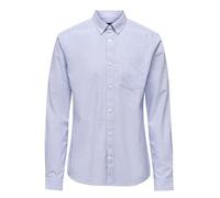 Only & Sons Herren Langarm Hemd ONSNeil Oxford Freizeit Business Männerhemd 22019669 Cashmere Blue/White L