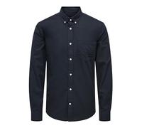 Only & Sons Herren Langarm Hemd ONSNeil Oxford Freizeit Business Männerhemd 22019669 Dark Navy L