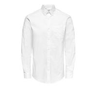 Only & Sons Herren Langarm Hemd ONSNeil Oxford Freizeit Business Männerhemd 22019669 White L