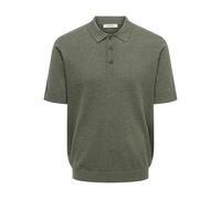 ONLY & SONS Herren Male Gestrickter Rollkragen Poloshirt Onsloui Reg 12 Ss Mel Polo Knit Noos, Castor Gray, L EU