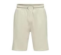ONLY & SONS Herren O&S Kurze Jogginghose Basic Shorts Jogger Sweat Pants Training Freizeit ONSNEIL, Farben:Beige-2, Größe:XS