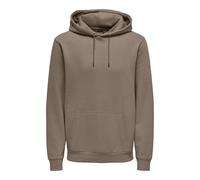 Only & Sons Herren O&S Weicher Kapuzen Pullover Basic Sweatshirt Hoodie Jumper Sweater ONSCERES, Farben:Braun-2, Größe Pullover:S