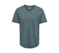 ONLY & SONS Herren Onsbenne Longy V-Neck Ss Tee Noos, Goblin Blue, S
