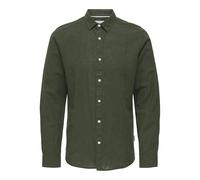 ONLY & SONS Herren Onscaiden Life Ls Solid Linen Shirt Noos, Kambaba, XS EU