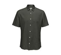 ONLY & SONS Herren Onscaiden Life Ss Solid Linen Blend Noos, Kambaba, XS