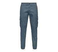 ONLY & SONS Herren ONSCARTER Life Cargo Cuff 0013 Pant NOOS Cargohose 22028434,Stormy Weather,34W / 34L