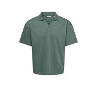 Only & Sons Boxy Fit Poloshirt aus Baumwoll-Mix Modell 'CASPIAN AIRLEX' in Gruen, Größe XXL