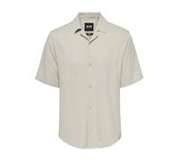 ONLY & SONS Herren Onsdash Life Reg Solid Visc Res Ss Shirt, Silver Lining, L