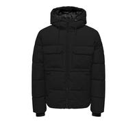 Steppjacke ONLY & SONS "ONSELIJAH PCKT. HOOD JACKET OTW NOOS", Damen, Gr. M, schwarz, Web, Obermaterial: 100% Polyester, unifarben, regular fit, Rippbündchen, Jacken Steppjacke (33636004-M)