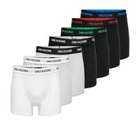 ONLY & SONS Herren Onsfitz Solid Black Trunk 7-Pack Noos Boxershorts, Black/Detail:4 Black 1 White 2 MGM, XS EU