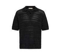 ONLY & SONS Herren Onsgrayson Ds 5 Chochet Knit Poloshirt, Schwarz, S EU