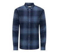 ONLY & SONS Herren Onsgudmund Ls Checked Shirt Noos Freizeithemd, Navy Blazer,XXL