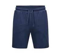 Shorts ONLY & SONS "ONSKIAN LIFE REG SEERSUCKER SHORTS NOOS", Herren, Gr. XXL, N-Gr, blau (naval academy), Web, Obermaterial: 97% Baumwolle, 3% Elasthan, unifarben, modisch, regular fit, Hosen (903737