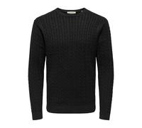 ONLY & SONS Herren Onsloui Reg 12 Cabel Crew Knit Noos, Schwarz, XXL EU