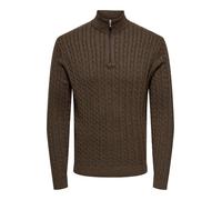 Only & Sons Herren Onsloui Reg 12 Cabel Half Zip Knit, Coffee Bean, XL EU