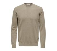 ONLY & SONS Herren Onsloui Reg 12 Mel Crew Knit Strickpullover, Desert Taupe/Detail:Melange, M EU