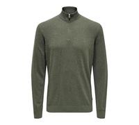 Only & Sons Herren Onsloui Reg 12 Mel Half Zip Knit Strickpullover, Castor Gray/Detail:Melange, L EU