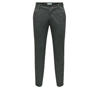 ONLY & SONS Herren ONSMARK Slim 02093 Herringbone Pant NOOS Chinohose, Black, 29W x 32L