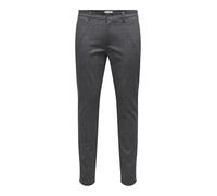 Chinoshorts ONLY & SONS "ONSMARK SLIM CHECK 020933 PANT", Herren, Gr. 30, Länge 32, braun (demitasse), Web, Obermaterial: 64% Viskose, 31% Polyester, 5% Elasthan, kariert, Basic, slim fit normal, Hose