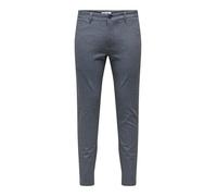 Chinos ONLY & SONS "ONSMARK SLIM DITSY 020934 PANT NOOS", Herren, Gr. 31, Länge 30, blau (schwarz navy), Web, Obermaterial: 64% Viskose, 31% Polyester, 5% Elasthan, unifarben, slim fit lang, Hosen Chi