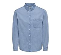 ONLY & SONS Herren Onsorson Reg. Oxford York DNM Shirt Noos, Light Blue Denim, XXL (2er Pack)