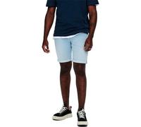 Jeansshorts ONLY & SONS "ONSPLY LIGHT BLUE 5189 SHORTS DNM NOOS", Herren, Gr. L, N-Gr, blau (blau denim), Denim/Jeans, Obermaterial: 72% Baumwolle, 26% Polyester, 2% Elasthan, unifarben, Basic schmal,