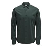 ONLY & SONS Herren Onsrobin Button Under Ls Stretch Shirt Langarmhemd, Darkest Spruce, XL