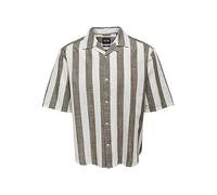 ONLY & SONS Herren ONSTES RLX CTN SLUB Stripe SS Shirt NOOS Kurzarmhemd, Teak, XS