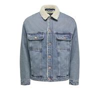 ONLY & SONS Herren Onswilson Sherpa Db Tint 0970 DNM Jacket Kurzjacke, Dark Blue Denim/Detail:Tinted, XL